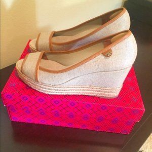 Tory Burch Metallic Majorca Wedges